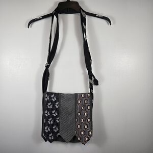 Handmade Upcycled Neck Tie Cross Body Purse Bag Satchel One Woman Studio